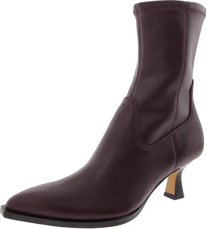 Arya Womens Leather Pointed Toe Ankle Boots