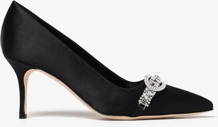 Asapump 70 Crystal-Embellished Satin Pumps