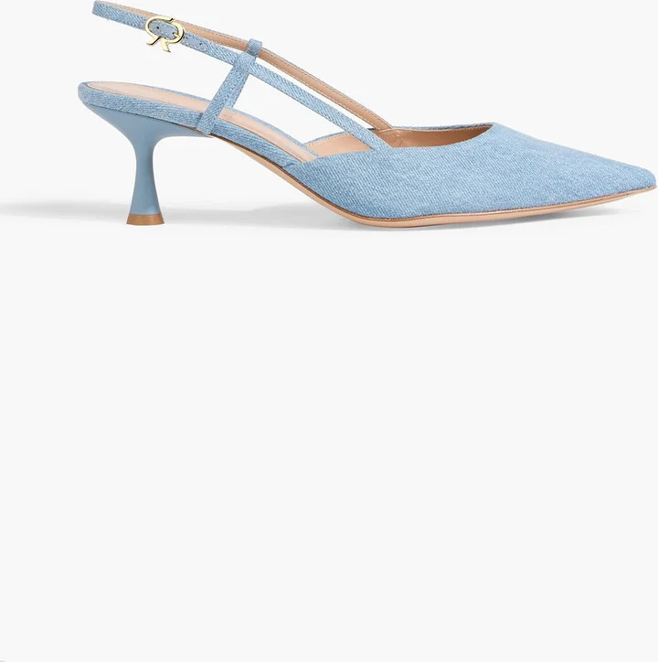 Ascent denim slingback pumps