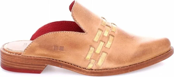 Asenet Mule In Tan Gold Rustic