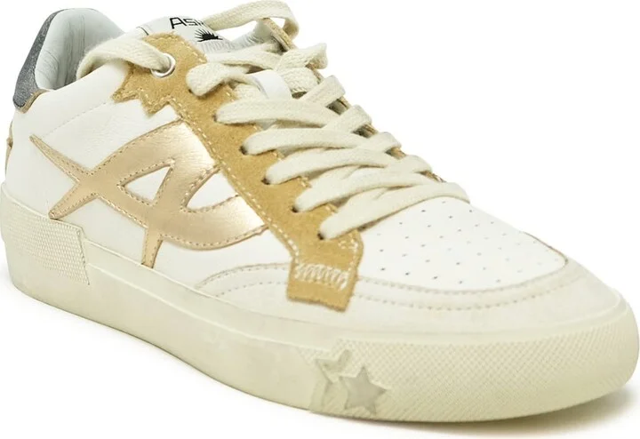 Ash Beige/white Leather Sneakers - Image 2
