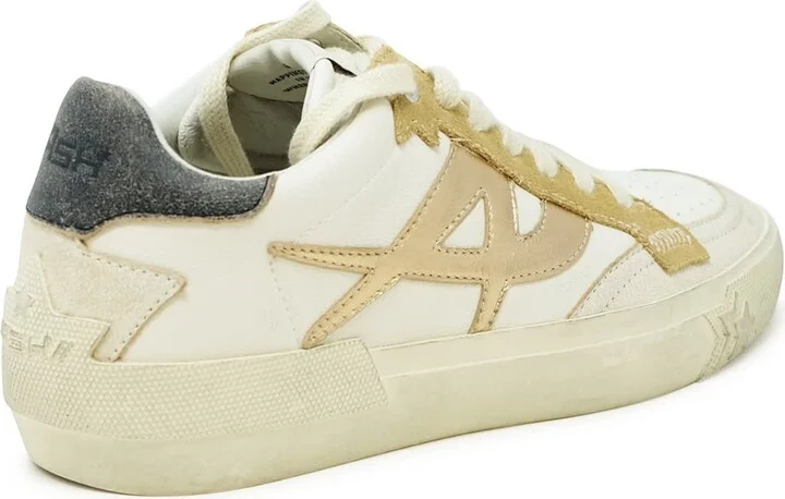Ash Beige/white Leather Sneakers - Image 3
