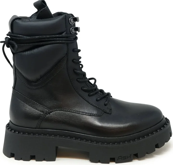 Ash Black Leather Ankle Boots