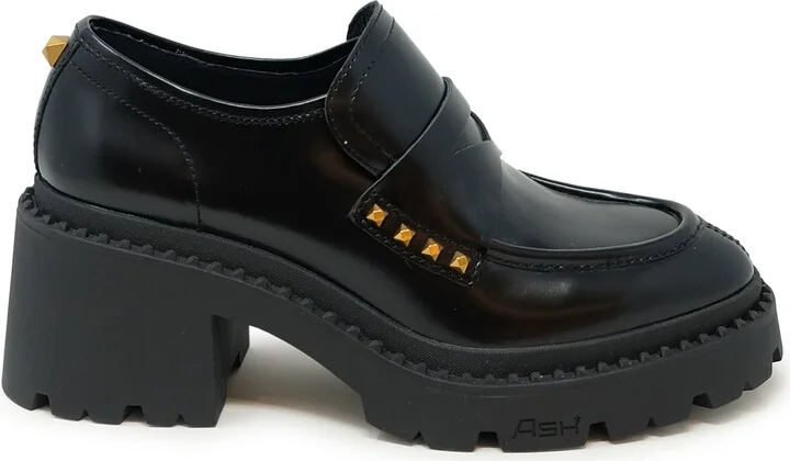 Ash Black Leather Loafers