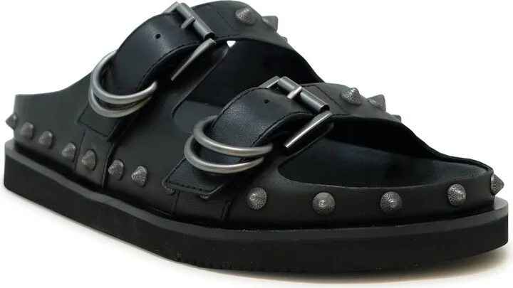 Ash Black Leather Sandal - Image 2