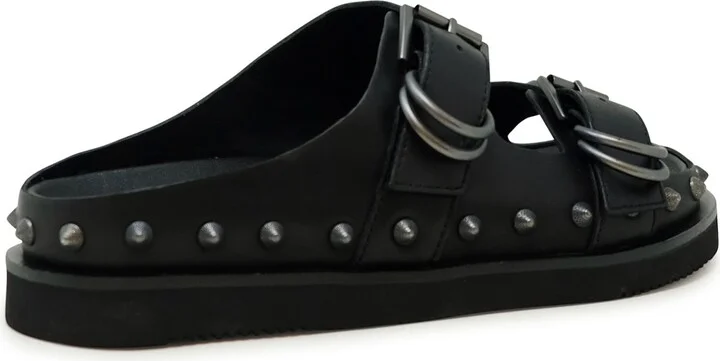 Ash Black Leather Sandal - Image 3