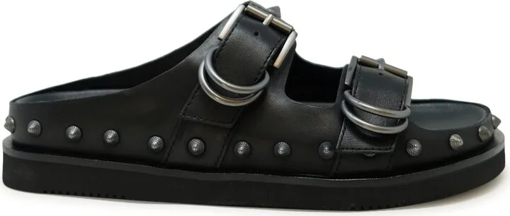 Ash Black Leather Sandal