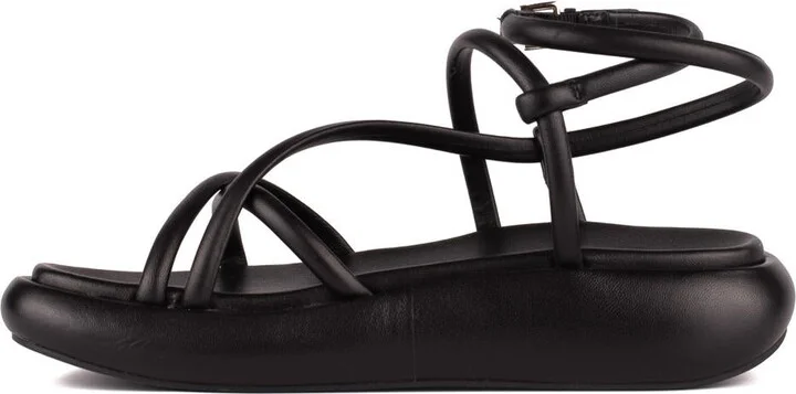 Ash Black Napa Leather List Sandal - Image 2