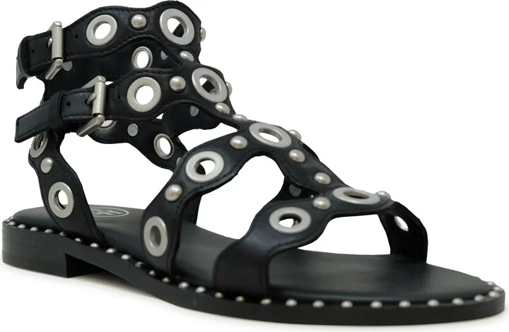 Ash Black/silver Flat Sandal - Image 2