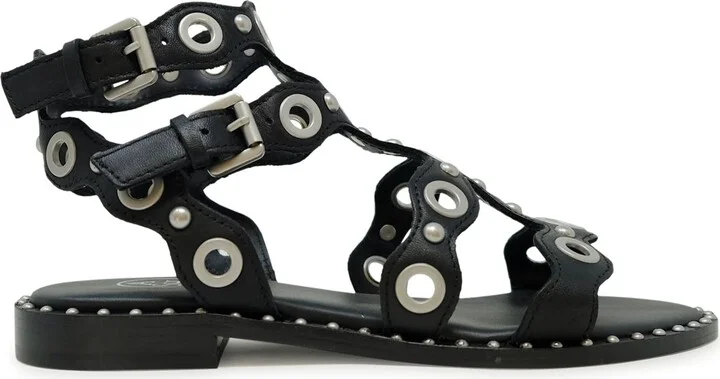 Ash Black/silver Flat Sandal