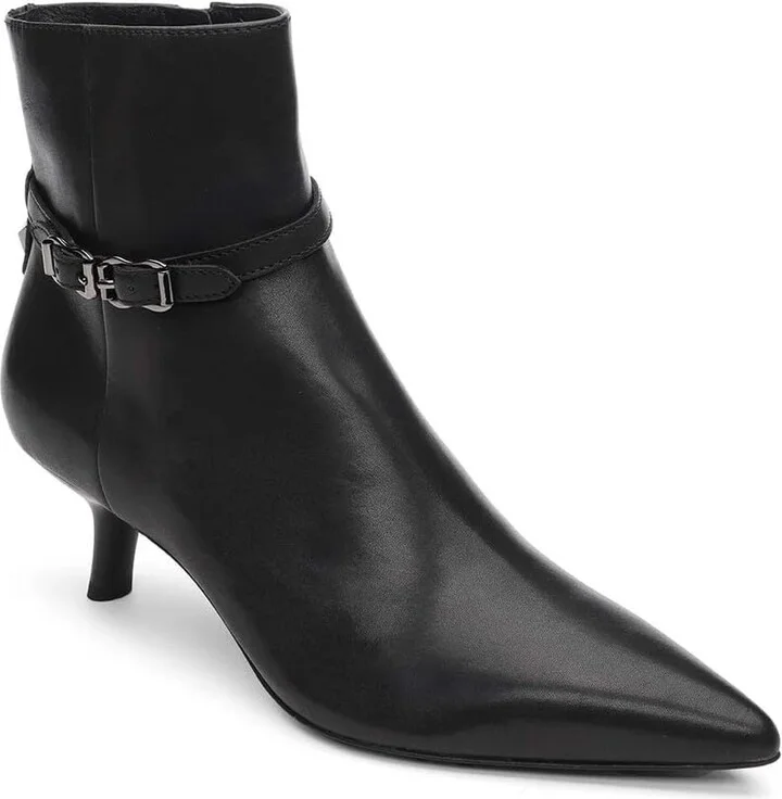 ASH Britney Women's Stylish Leather Ankle Boots with Chunky Heel & Side Zip Closure for Casual & Formal Wear