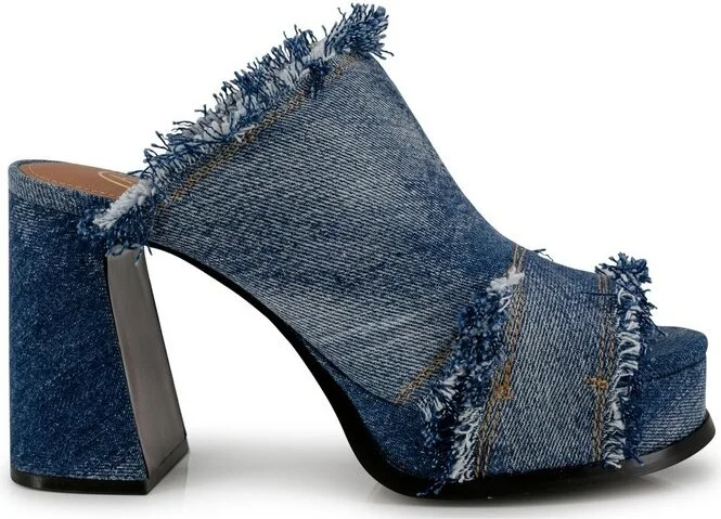 Ash Frayed Detailed Denim Sandals