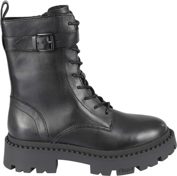 Ash Gena Buckled Lace-Up Combat Boots