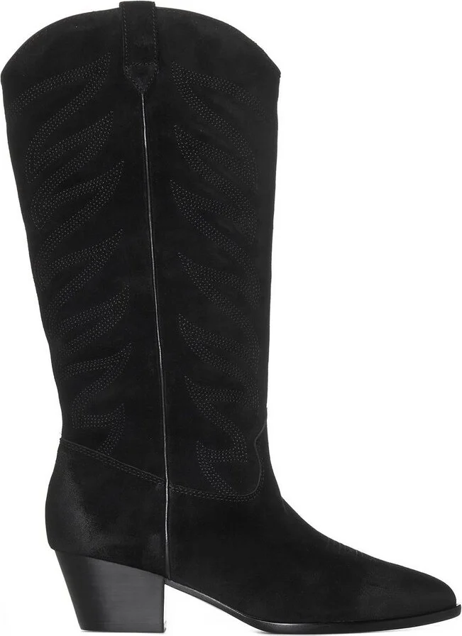Ash Heaven Embroidered Pointed Toe Cowboy Boots