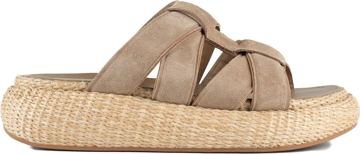 Ash High Suede And Raffia Slipper