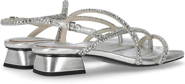 Ash Isla Silver Mid-Heeled Sandal - Image 4