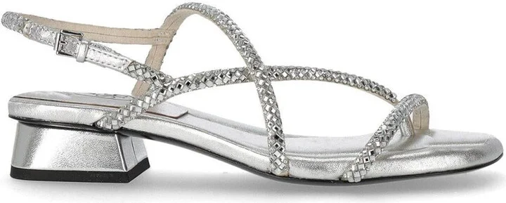 Ash Isla Silver Mid-Heeled Sandal