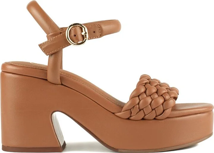 Ash Leather Platform Sandal