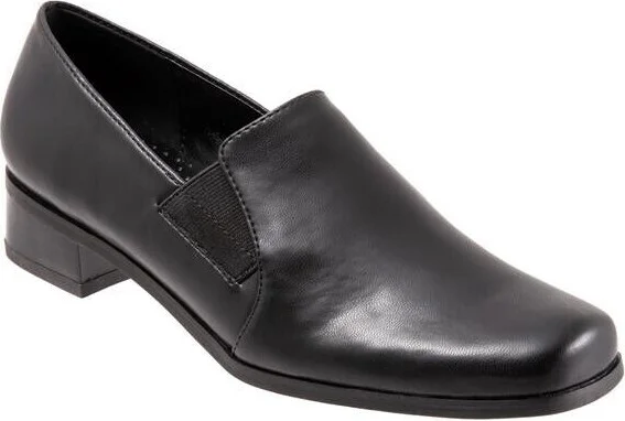 Ash Loafer Women's Size 5 Black Leather Square Toe Slip On Shoes FZP151