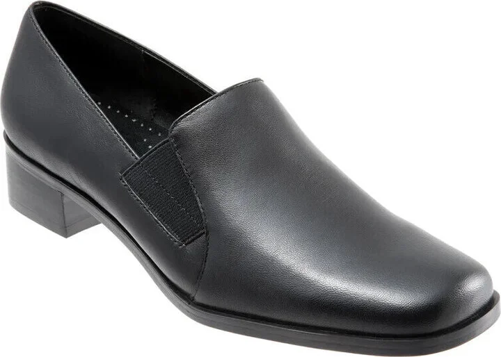 Ash Loafer Women's US 10 Black Leather Square Toe Slip-On Casual FZP269