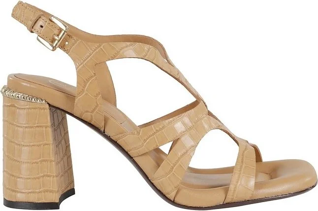Ash Luna Embossed Square-Toe Sandals