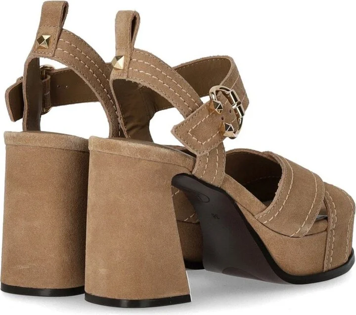 Ash Melany Beige Heeled Sandal - Image 4