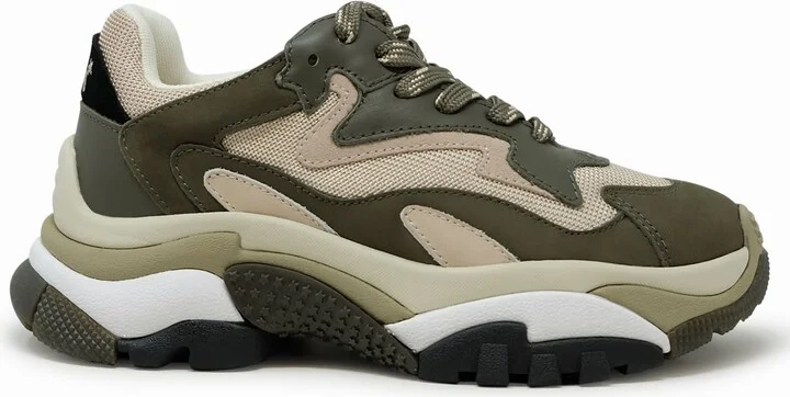 Ash Military Green Leather Addict03 Sneakers