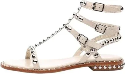 ASH Play Women's Soft Leather Sandals with Studded Straps