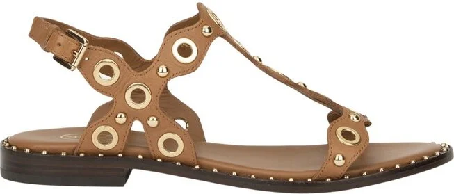 Ash Pop Grommet Embellished Flat Sandals