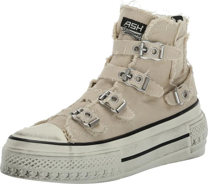 Ash Rainbow Women's Fashion Sneaker-Premium Leather High Top with Buckles