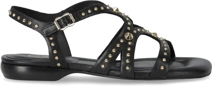 Ash Ruby Black Flat Sandal
