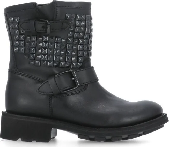 Ash Stud Embellished Buckle-Detailed Boots