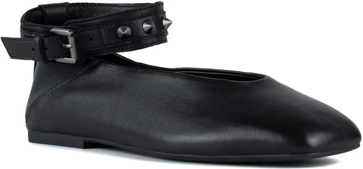 Ash Studded Ballerina In Black Leather - Image 3