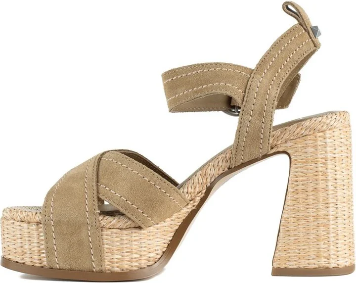 Ash Suede And Raffia Heeled Sandal - Image 2