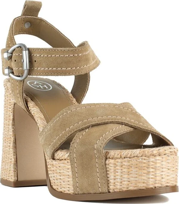 Ash Suede And Raffia Heeled Sandal - Image 3