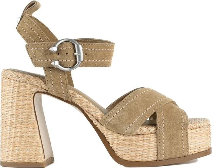 Ash Suede And Raffia Heeled Sandal