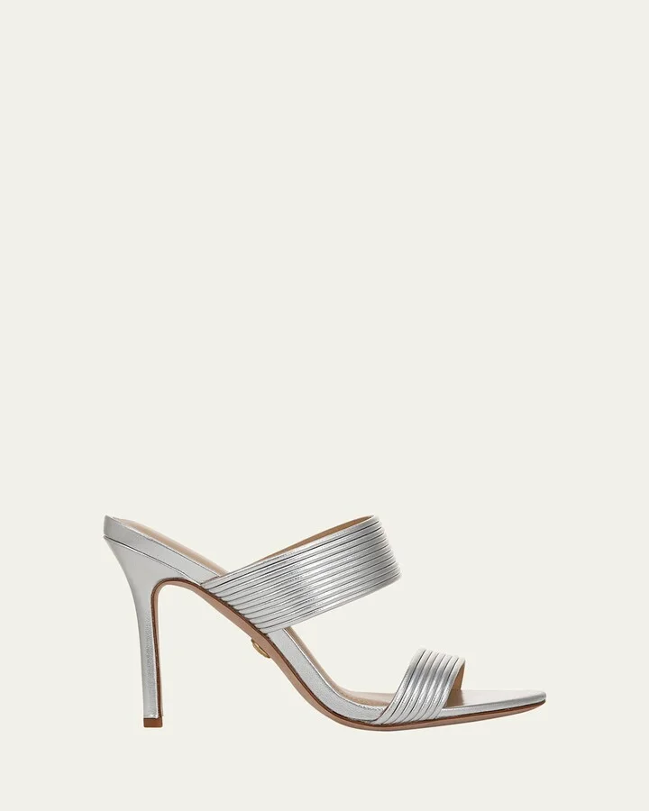 Asha Metallic Dual-Band Slide Sandals
