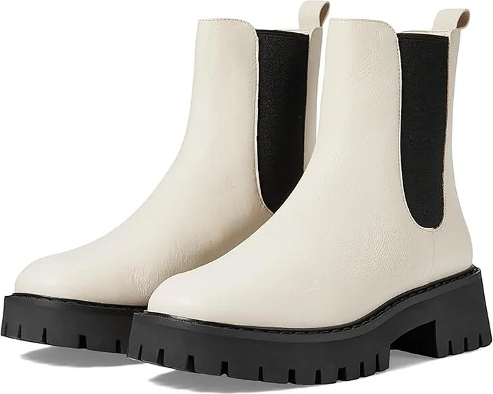 Asher Flat Bootie Womens Stretch Leather Chelsea Boots
