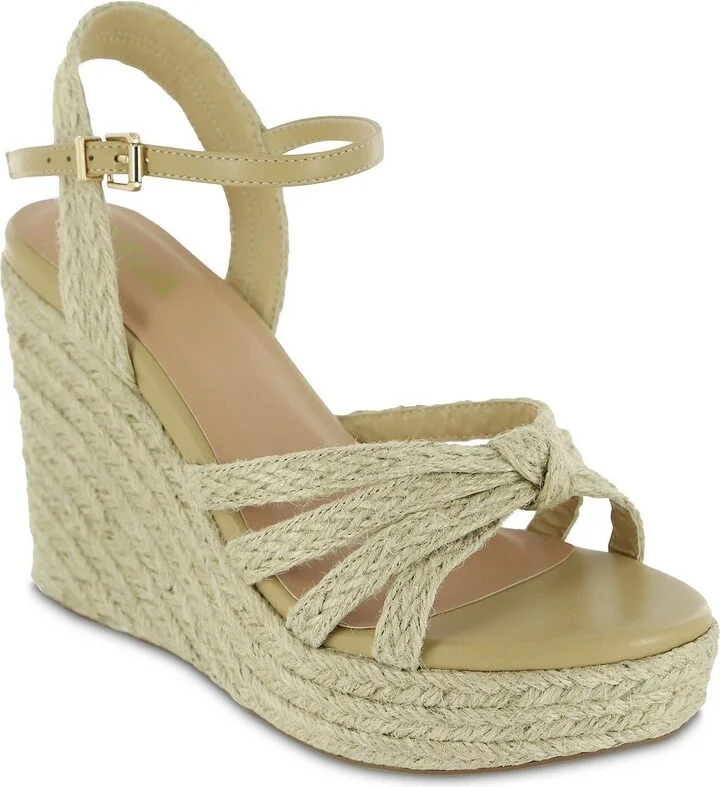 Ashlee Womens Strappy Knot-Front Wedge Sandals