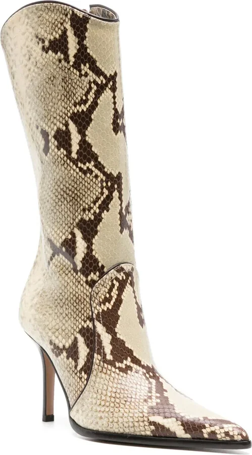 Ashley 95mm snakeskin-effect boots - Image 2