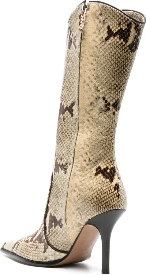 Ashley 95mm snakeskin-effect boots - Image 3