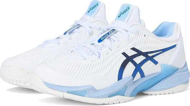 ASICS Court Ff 3 Novak Men's Shoes White/Tuna Blue : 7.5 D - Medium, Synthetic