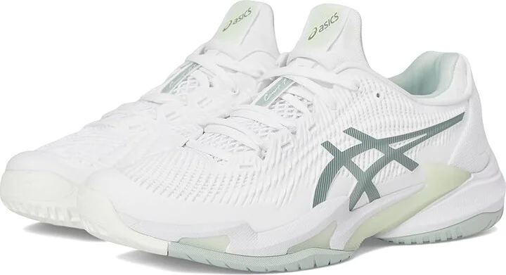 ASICS Court FF 3 Women's Shoes White/Lichen Rock : 9.5 B - Medium, Synthetic/Textile