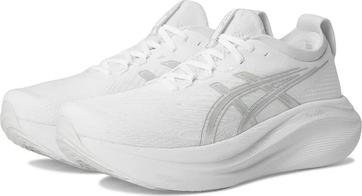 ASICS GEL-Nimbus 27 Men's Running Shoes White/Glacier Grey : 13 D - Medium, Textile