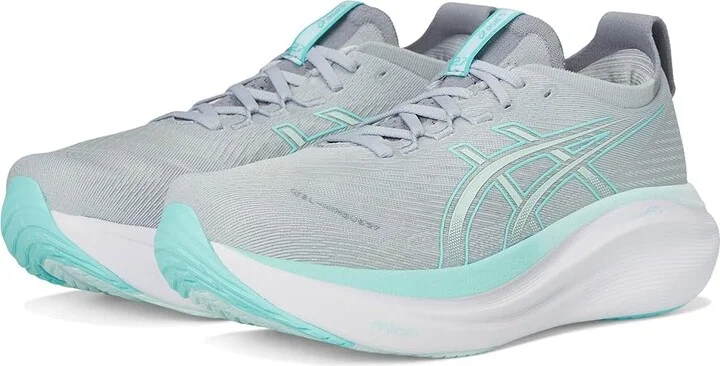 ASICS GEL-Nimbus 27 Women's Running Shoes Piedmont Grey/Illuminate Mint : 10.5 D - Wide, Textile