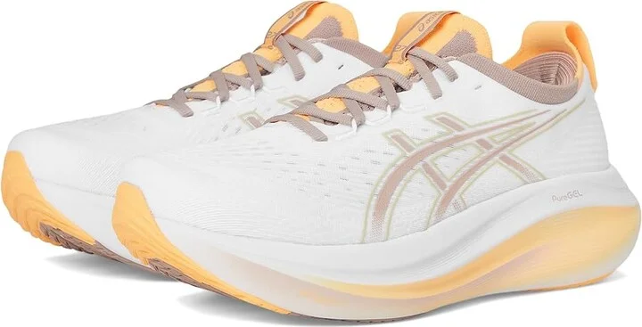 ASICS GEL-Nimbus 27 Women's Running Shoes White/Fawn : 9 B - Medium, Textile
