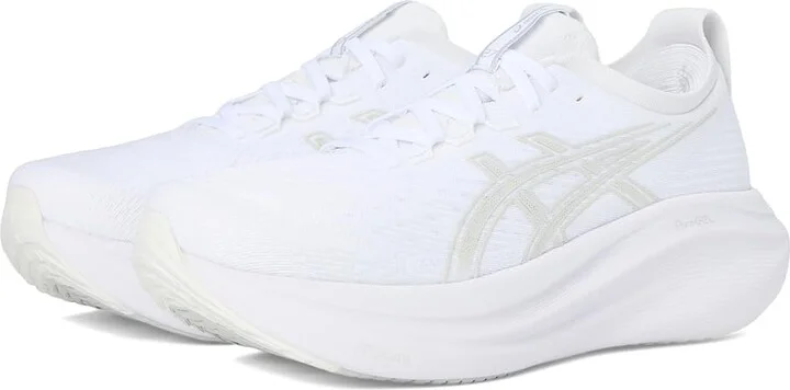 ASICS GEL-Nimbus 27 Women's Running Shoes White/Glacier Grey : 10 B - Medium, Textile