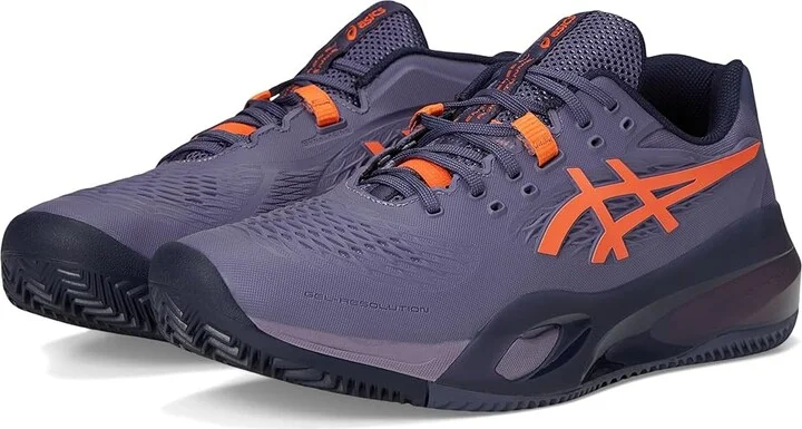ASICS Gel-Resolution X Clay Men's Tennis Shoes Greyish Purple/Nova Orange : 15 D - Medium, Synthetic