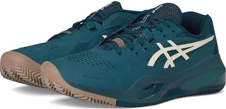 ASICS Gel-Resolution X Clay Men's Tennis Shoes Saxon Green/Birch : 13 D - Medium, Synthetic