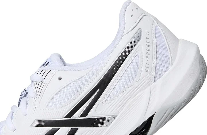 ASICS Gel-Rocket 12 Wide Men's Cross Training Shoes White/Black : 12 EE - Wide, Synthetic - Image 7